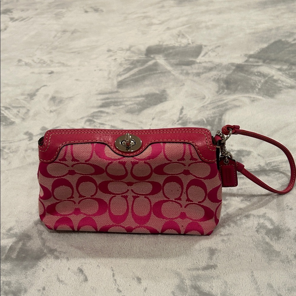Coach Pink Signature Wristlet